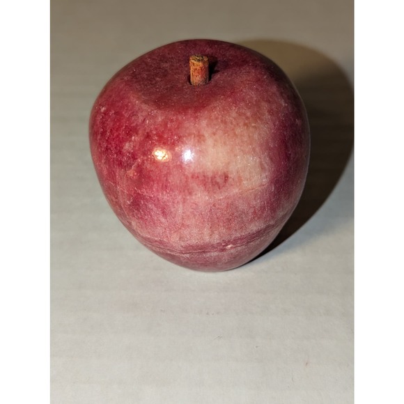 Vintage Red Marble Apple Paperweight Heavy Decorative Teacher Hostess Gift - Picture 2 of 7
